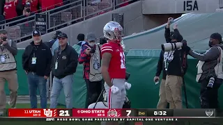 Jaxon Smith-Njigba stiff arms to the end zone for a touchdown Ohio State Rose Bowl