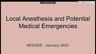 NECADE #29 - Local Anesthesia and Medical Emergencies in the Dental Office