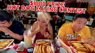 $1000 PRIZE HOT DOG EATING CONTEST ft. @RockstarEater  @AsianAndyfilms  - #RainaisCrazy