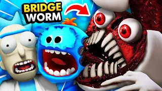 Scary BRIDGE WORM Eats RICK AND MEESEEKS (Rick and Morty VR Funny Gameplay)