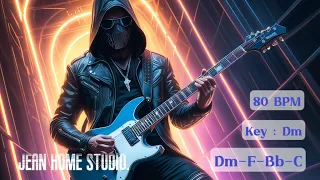 Guitar Backing Track in Dm : Dm F Bb C  80 BPM 4/4