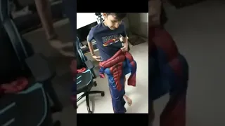 Piyush ban gaya spider-man 😂 @souravjoshivlogs7028 #shorts #comedy #viral #video #trending