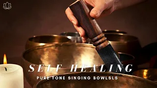 ♫ 乾淨無廣告 ♫ 純缽聲冥想~ 治癒自我 Pure Tone Singing Bowls ~ Deep Meditation Self Healing