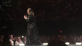 Adele talking to audience Amsterdam 2016
