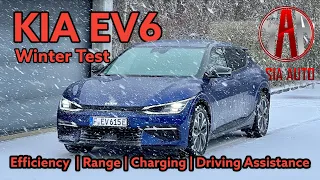 Kia EV6 in Winter: Efficiency, Range, Charging Power and Driving Assistants | English Review | 2022