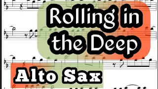 Rolling in the Deep Alto Sax Sheet Music Backing Track Play Along Partitura Adele