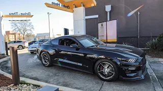 Taking my Drag Car through a McDonald's Drive-Thru! (1,000 Horsepower Mustang)