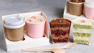 TREND!!! CAKE IN A CUP / Two Recipes / Cake To Go / Cupcake Recipe / Bento Cake To Go. Subtitles ENG