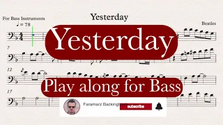 Yesterday - Beatles - Play along for Bass