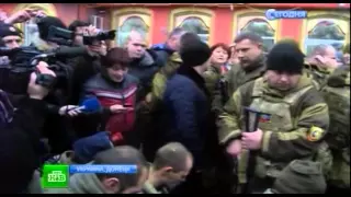 2015.01.22. Донецк. Попадание в троллейбус. Сегодня. НТВ.