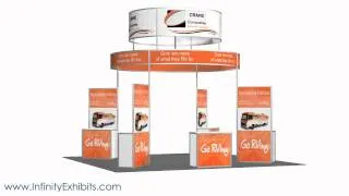 20ft x 20ft Fusion Trade Show Display Booth with Graphics and Reception Areas