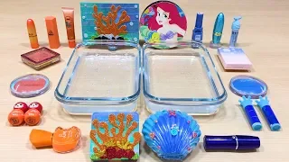 Coral vs Mermaid ! Mixing Makeup Eyeshadow into Clear Slime ! Special Series #35 Satisfying Slime