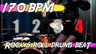 ✅ 170 BPM Backing Track 🥁 Ten minutes of Rock And Roll drums beat