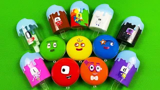 Numberblocks & Alphablocks - Looking For All Slime Shapes Coloring! Satisfying Slime Video, ASMR