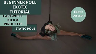 Beginner Exotic Pole Dance Routine | Cartwheel kick & B Kick | Follow along