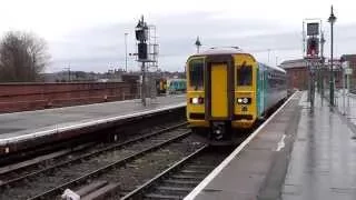 Class 153 Arriva Trains Wales Arriving Into Shrewsbury (19/2/15)