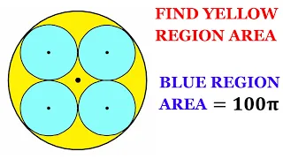 Math Olympiad | Can you find the Yellow shaded region area? | (4 identical circles) | #math  #maths