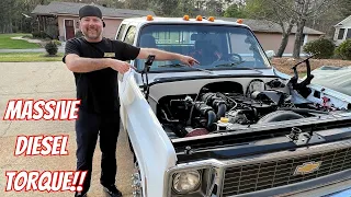 I SPENT $6000 TO MOD MY CUMMINS-SWAPPED SQUAREBODY CHEVY AND NOW IT MAKES 1,350 FT-LBS OF TORQUE!!!!