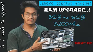 Lenovo IdeaPad #gaming3 - Ram upgrade | #warranty void? | 8 to 16gb | 2933mhz or 3200mhz | crucial