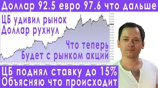 ЦБ поднял ключевую ставку сразу на 2% до 15%! Прогноз курса доллара евро рубля валюты на ноябрь