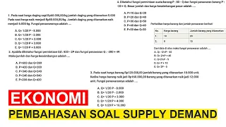 Pembahasan Soal Fungsi Permintaan dan Penawaran - EKONOMI