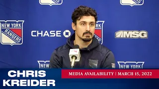 New York Rangers: Chris Kreider Postgame Media Availability | Mar. 15, 2022