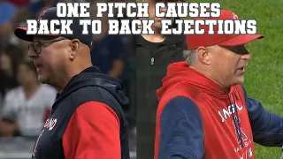 1 Pitch Causes Back to Back Ejections and the Ump Takes a Ball to the Face