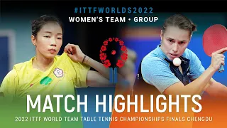 Highlights | Liu Hsing-Yin (TPE) vs Linda Bergstrom (SWE) | WT Grps | #ITTFWorlds2022