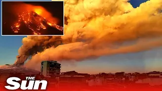 Italian volcano Mount Etna spectacular new eruption