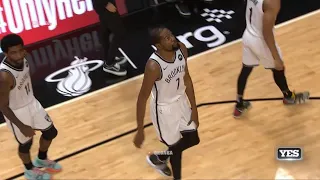 Kevin Durant leaves the game with an apparent leg injury | Nets vs Heat