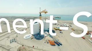 Drohnenflug über die Baustelle des Fehmarnbelt-Tunnels