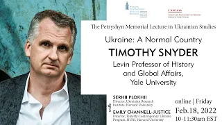 Petryshyn Lecture: Timothy Snyder