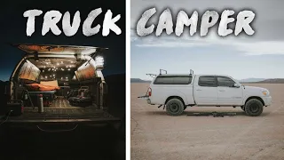 Minimalist Truck Camper Tour | 1st Gen Tundra 4x4