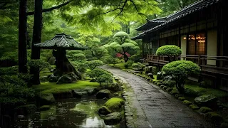 Rain In Japanese Garden | 8h of Soothing Rain Sounds For Sleep or Study