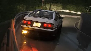 New Maze Pass Update! | Rain Driving Takumi's 4th Stage AE86 | Wheel + Pedal Cam | Assetto Corsa