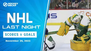 NHL Last Night: All 76 Goals and Scores on November 25, 2022