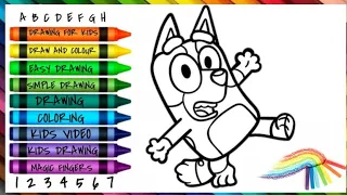 How to draw bluey 💙💙 🌈 | Step-by-step bluey drawing, painting and coloring for kids #drawingsforkids