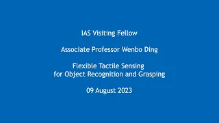 Associate Professor Wenbo Ding - Flexible Tactile Sensing for Object Recognition and Grasping