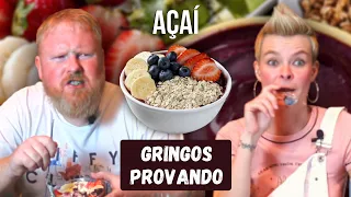 GRINGOS PROVANDO AÇAÍ NA TIGELA