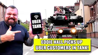 Eddie Hall Picks Up Uber Customers In Tank #uber