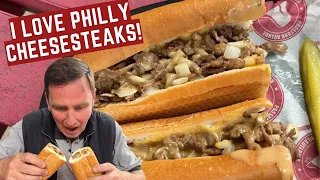 Trying my FIRST EVER PHILLY CHEESESTEAK! WOW!