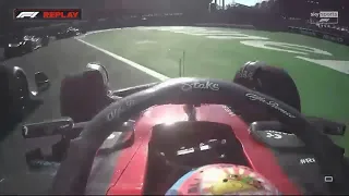 Valtteri Bottas onboard contact with Lance Stroll Mexico City GP 2023