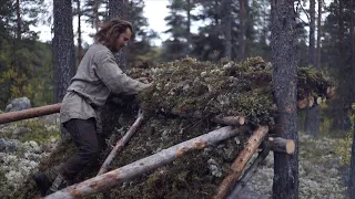 Bushcraft:  How to make a lean-to shelter from only natural materials - survival shelter