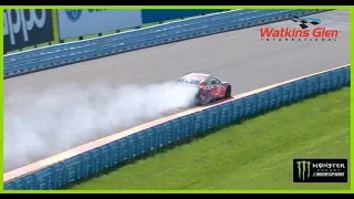 Ryan Newman rubs wall in Watkins Glen practice