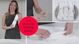 DIY Button Napkin Rings a Wedding Decor Project by Totally Dazzled