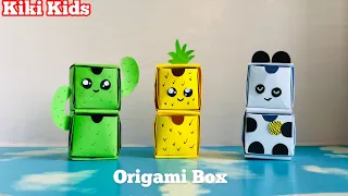 DIY - How to Fold Refrigerator | Origami Box Cactus, Pineapple and Panda