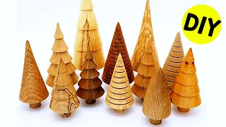 Tutorial how to make Wooden Christmas Tree. Wood turning.  DIY