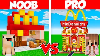 NOOB VS PRO: CONTRUYE UN MCDONALDS MODERNO 😂😱 BEBE NOOB vs NOOBSI en MINECRAFT