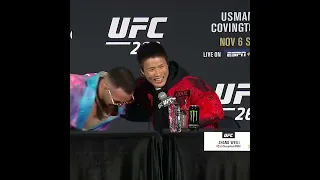 Zhang Weili Calls Colby Covington Handsome and They Hug Each Other 😂