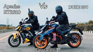 2024 DUKE 390 vs Apache RTR310 | Drag Race | First on Youtube